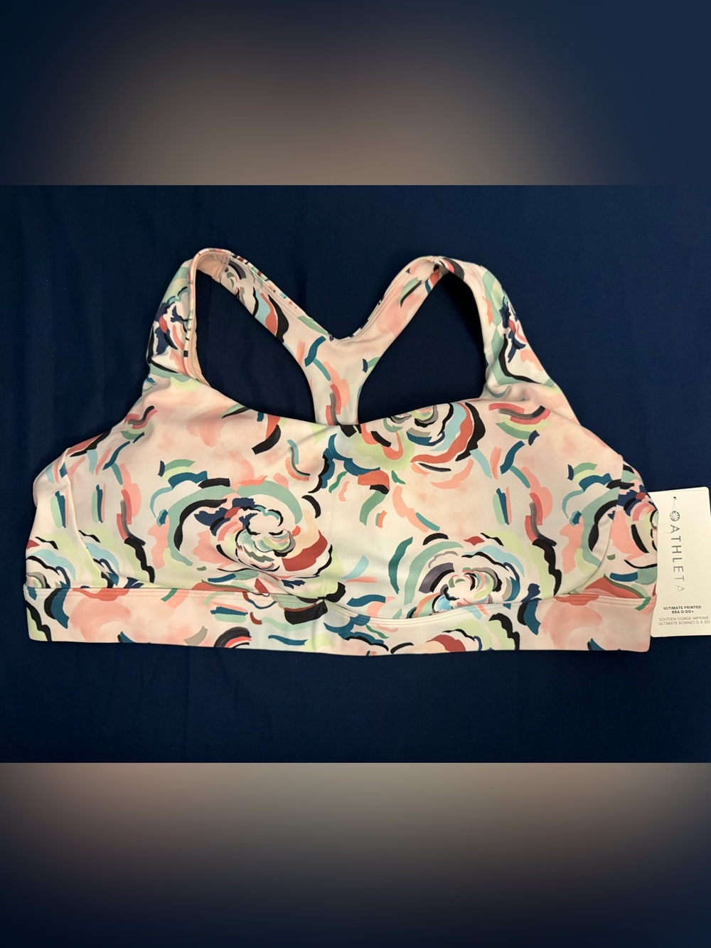 Athleta NWT Floral Print Light Pink Sports Bra Sz 2X